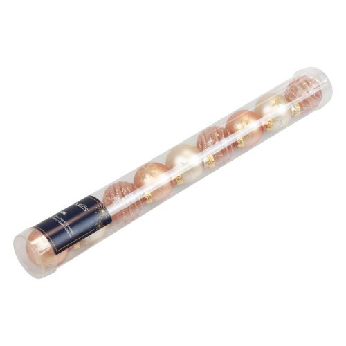 Floristik24 Mini julkulor glas kräm koppar glaskulor Ø3cm 9st