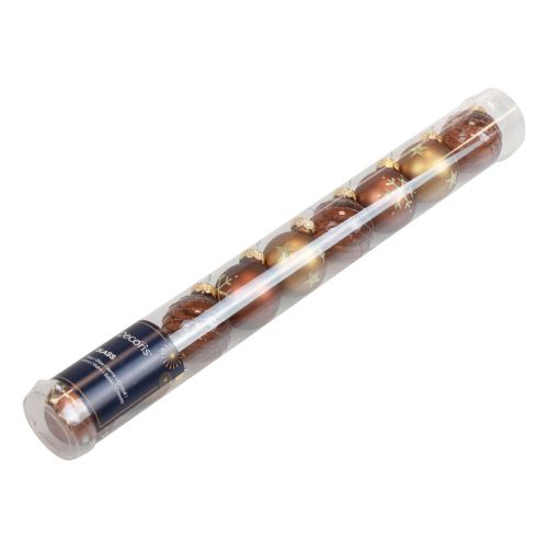 Floristik24 Mini julkulor glas guldbruna glaskulor Ø3cm 9st