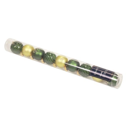 Floristik24 Mini julkulor glas grönguld glaskulor Ø3cm 9st