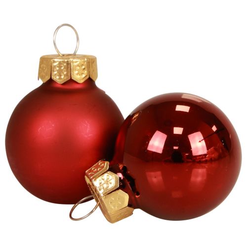 Floristik24 Mini julkulor röd matt/blank Ø2,5cm 20 st