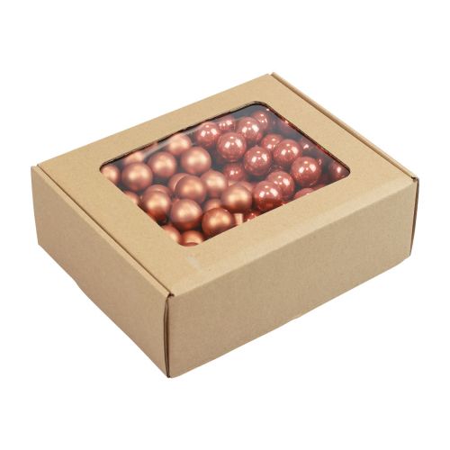 Artikel Mini julkulor på trådglas röd orange Ø2cm 140 st