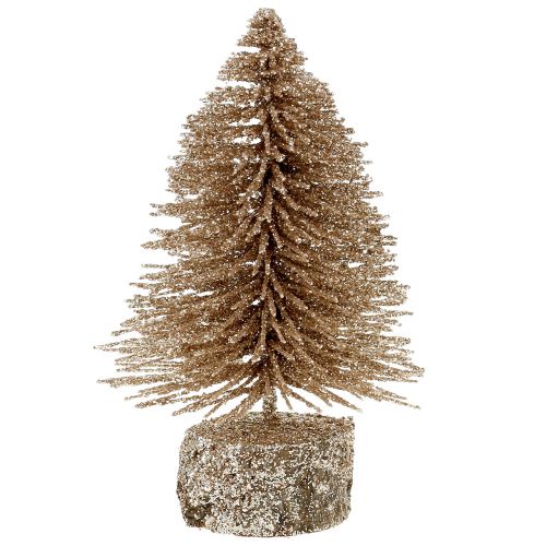 Floristik24 Mini julgran guld med glitter 6st