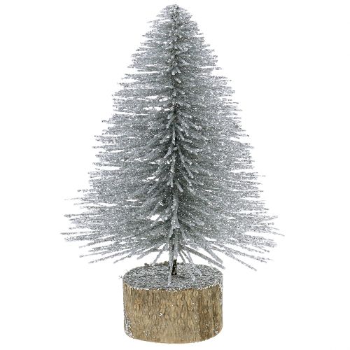 Floristik24 Julgran silver med glitter 6st