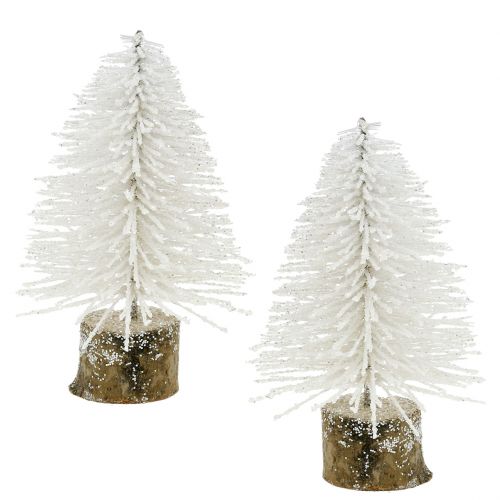 Floristik24 Mini julgran vit glitter 6st