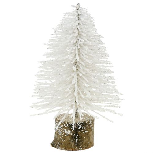 Floristik24 Mini julgran vit glitter 6st