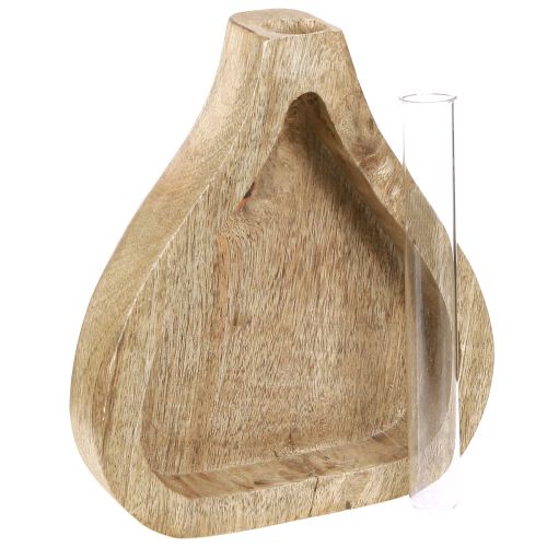 Artikel Minivas glas provrör klar trä dekoration naturlig H17cm 2st
