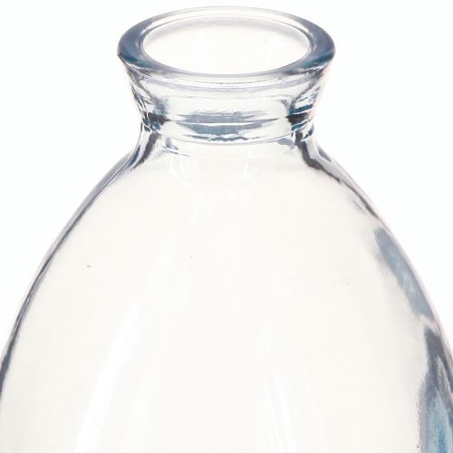 Artikel Minivaser, lökformade dekorativa vaser i glas, blåtonade, H12cm, 6 st