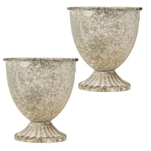 Floristik24 Minivaser Dekoration Bägare Bägare Metall Antik Ø10,5cm 11,5cm 2st