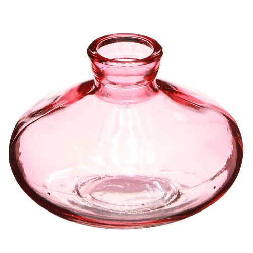 Minivaser glas lökformade platta rosa tonade Ø9cm H6cm 6 st