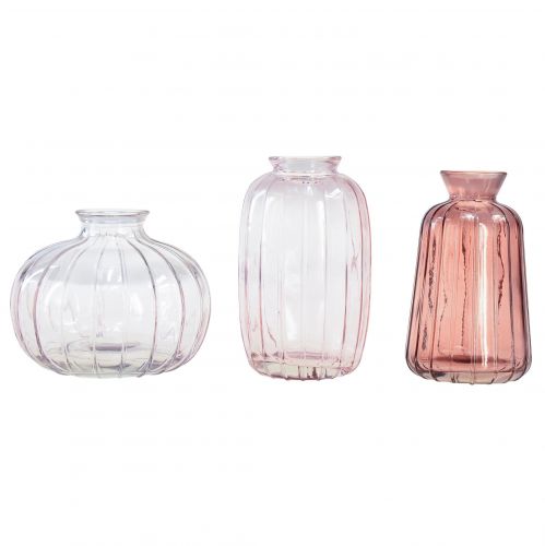 Floristik24 Minivaser dekorativa glasvaser blomvaser H8,5–11cm set om 3