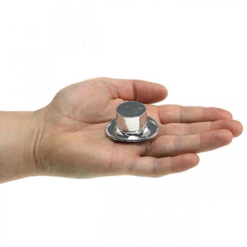 Floristik24 Minicylinder, nyårsafton scatter dekoration, bordsdekoration för nyår silver H2,5cm L5cm 9 st