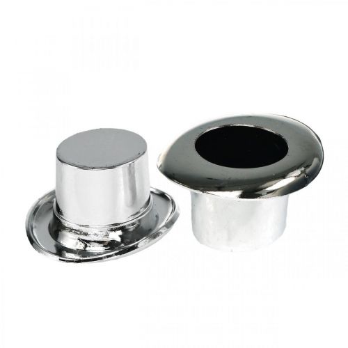 Minicylinder, spridd dekoration nyårsafton, bordsdekoration för nyår silver H2,5cm L5cm 9st