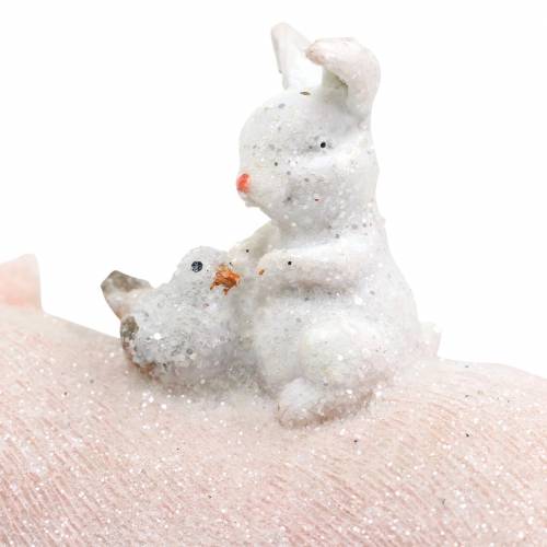Artikel Dekorativ figuruppsättning piggy med djurvänner 9.3cm × 7.5 / 8.5cm 2st