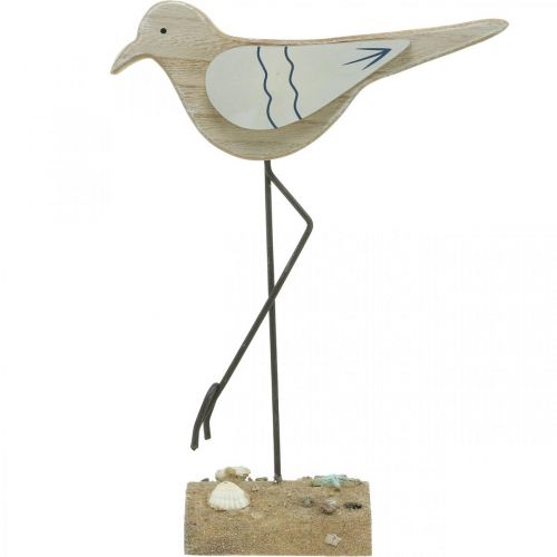 Artikel Havsdekoration, deco mås av trä, shabby chic, blått och vitt H32cm