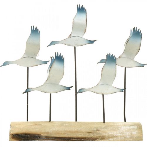 Floristik24 Maritim sommardekoration, flygande gäss, metalldekor till plats H27cm L30cm