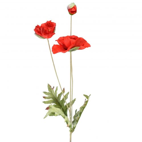 Floristik24 Vallmo dekorativ trädgårdsblomma med 3 blommor röd L70cm