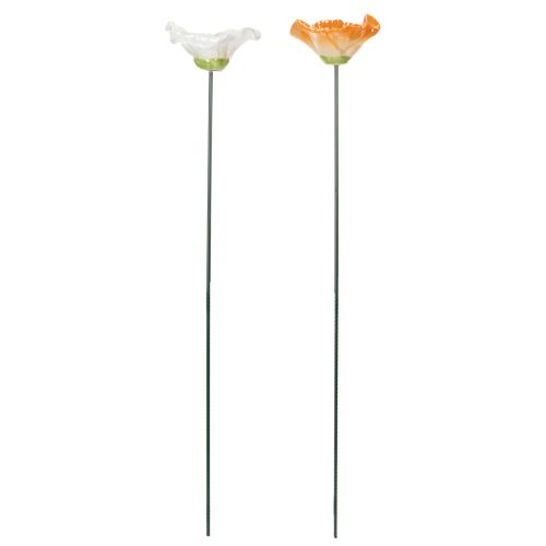 Artikel Keramiska vallmoskulpturer, blommor i konstnärlig design för trädgården, 52 cm, 2 stycken