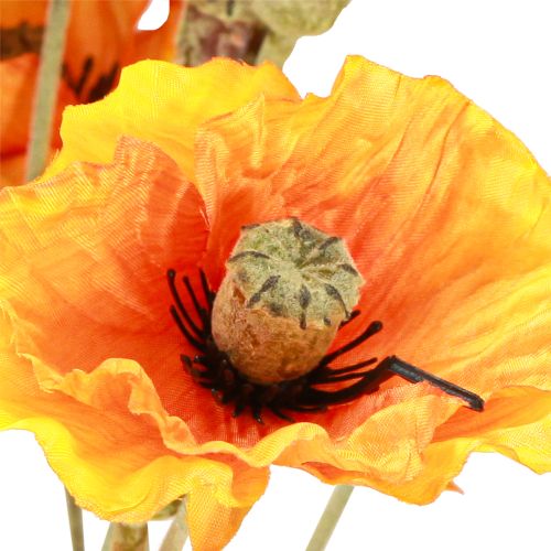 Artikel Vallmo dekoration konstgjord blombukett apelsin 78cm 6st