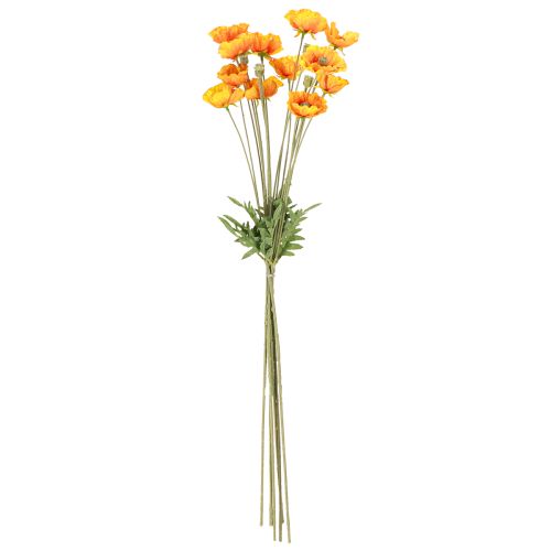 Artikel Vallmo dekoration konstgjord blombukett apelsin 78cm 6st