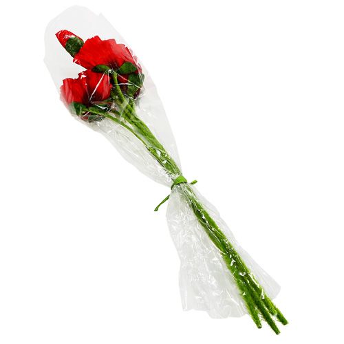 Floristik24 Vallmor röd Ø7cm L48cm 4st
