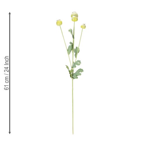 Artikel Konstgjord vallmodekorationsbukett, realistiska blommor för heminredning, 61 cm, 3 stycken