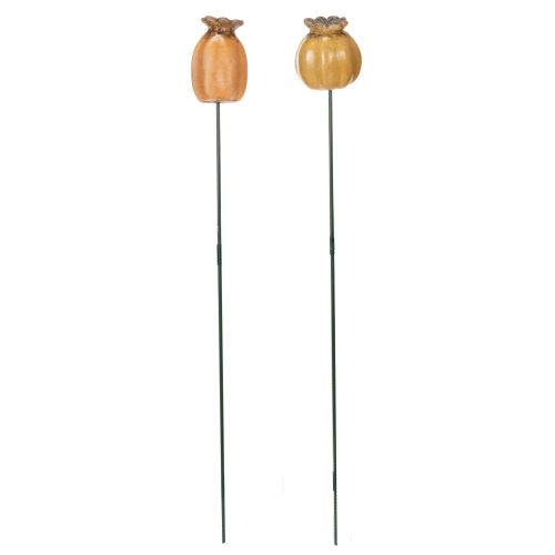 Artikel Vallmofrökapsel för trädgårdsstång - dekorativt höjdpunkt för trädgårdsdekoration och gör-det-själv-projekt - 41 cm, 4 stycken