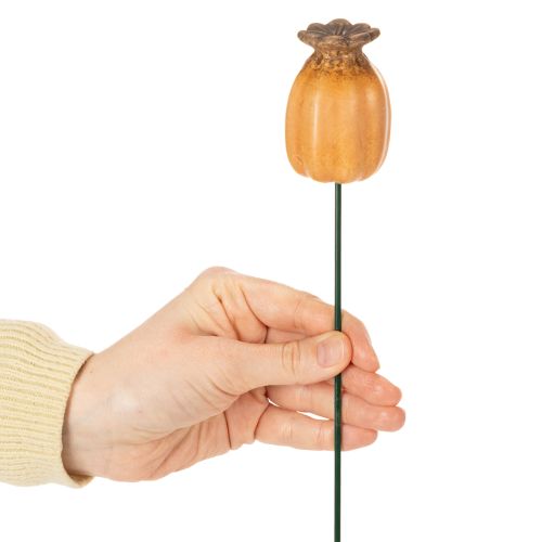 Artikel Vallmofrökapsel för trädgårdsstång - dekorativt höjdpunkt för trädgårdsdekoration och gör-det-själv-projekt - 41 cm, 4 stycken