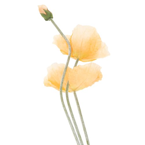 Artikel Konstgjord vallmoblomma för bröllopsdekoration och design, 95 cm, 3 stycken