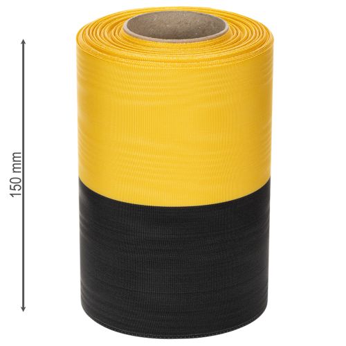 Artikel Moiréband 150mm gulsvart - sorgband, skärp, dekoration, klubbband - 25m rulle