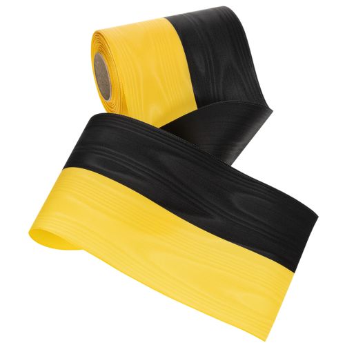 Artikel Moiréband 150mm gulsvart - sorgband, skärp, dekoration, klubbband - 25m rulle