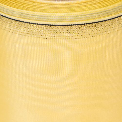 Artikel Moiréband med krans, gult med guldkant, 125 mm x 25 m - Högkvalitativt sorgband, dekorband, rosettband