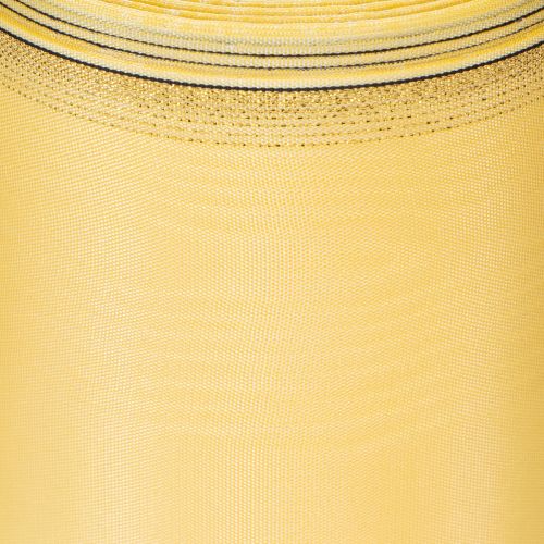 Artikel Moiré-kransband, gult med guldkant, dekorativt blommigt band, acetat/polyester, 150 mm x 25 m