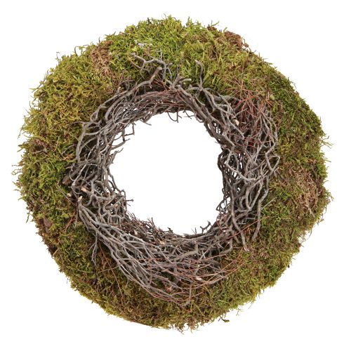 Floristik24 Mosskrans dekorativ krans mossgrön med musgräs natur Ø30cm