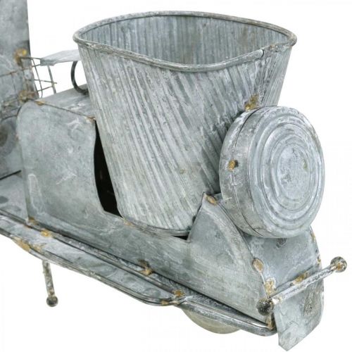 Floristik24 Blomkruka skoter metall vintage vit tvättad 35×12×23cm