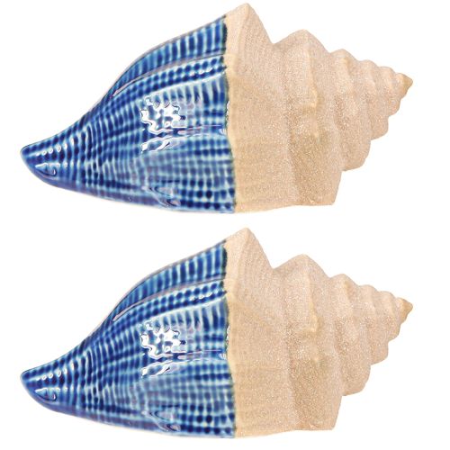 Artikel Skaldekoration Maritim Keramik Blå Beige 16,5×11×9,5cm 2 st