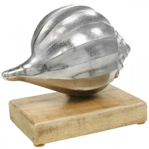 Artikel Skal av metall, maritim dekoration för att placera silver, naturliga färger H15cm B18,5cm