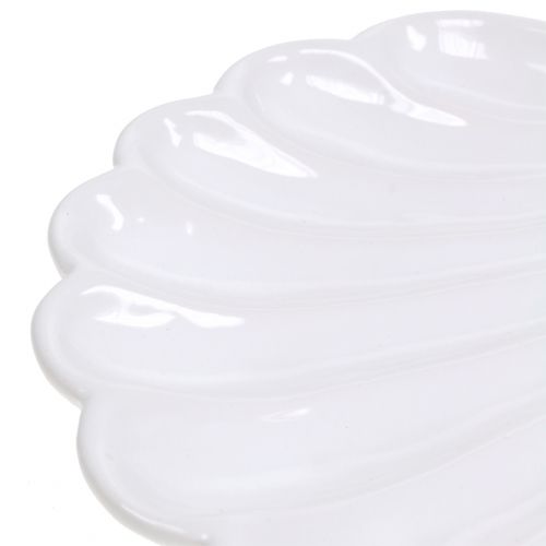 Floristik24 Dekorativ skalskal vit 15cm x 16 cm 3st