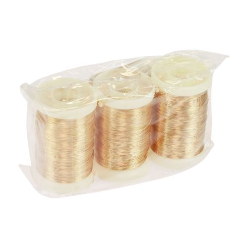 Artikel Floristtråd myrtentråd dekorativ tråd guld 0,30mm 100g 3 st.