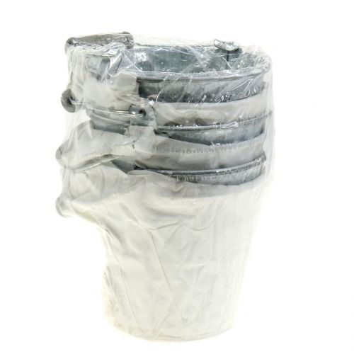 Floristik24 Zink hink med flätad mönster grå, vit tvättad Ø10cm H9cm 6st