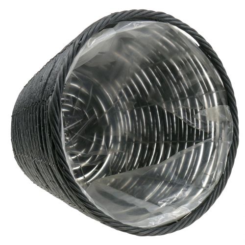 Floristik24 Växtkrukor rottinglook antracit Ø30cm H24cm