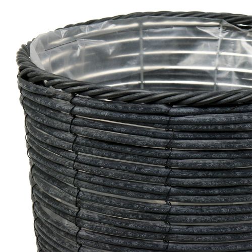 Floristik24 Växtkrukor rottinglook antracit Ø30cm H50cm