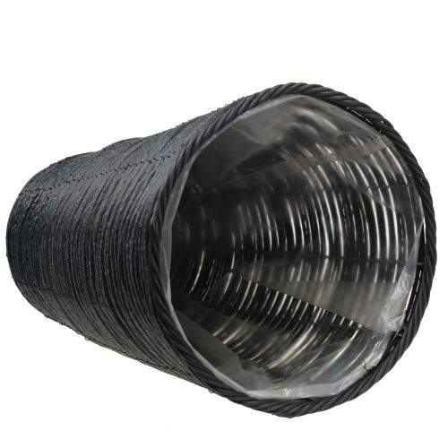 Floristik24 Växtkrukor rottinglook antracit Ø30cm H50cm