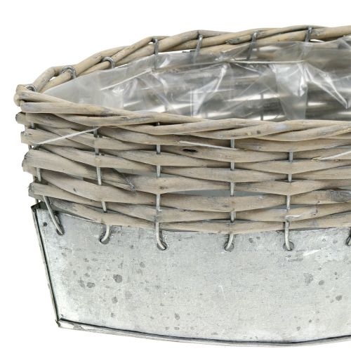 Floristik24 Zinkbåt med korgkorg 30,5 x 10,5 cm H12cm