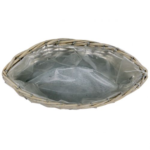 Floristik24 Zinkbåt med korgkorg 30,5 x 10,5 cm H12cm