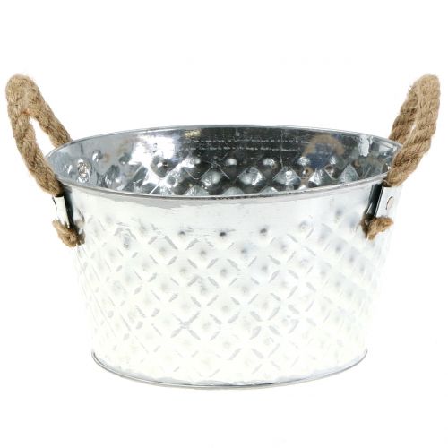 Floristik24 Zinkskål dekorativ skål i metall med rephandtag Ø22cm H12cm