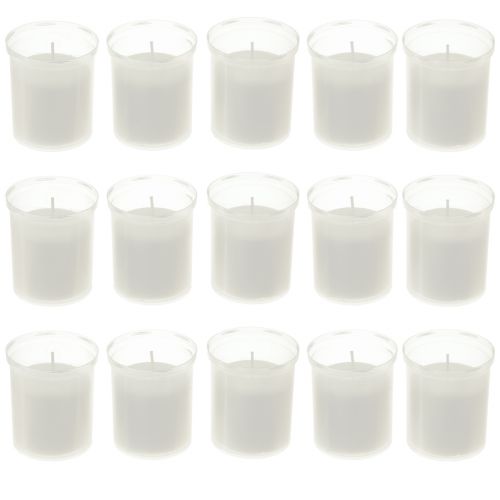 Artikel Påfyllningsljus för gravljus vit 22h H6,5cm 15st