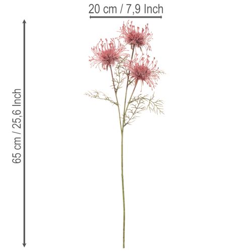 Konstgjord blomma nåldyna protea blommande gren 65cm 3st | Floristik24.se