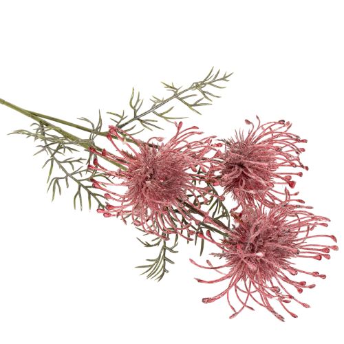 Konstgjord blomma nåldyna protea blommande gren 65cm 3st | Floristik24.se