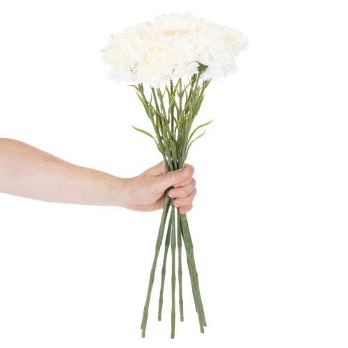 Konstgjord nejlikblomma med stjälk för buketter och kransar, 56 cm, 8 stycken | Floristik24.se