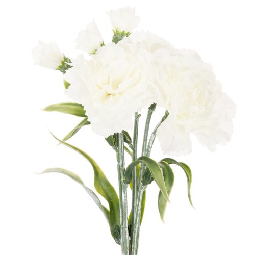 Konstgjord nejlikbukett, vita konstgjorda blommor, dekoration, 4 knippen | Floristik24.se